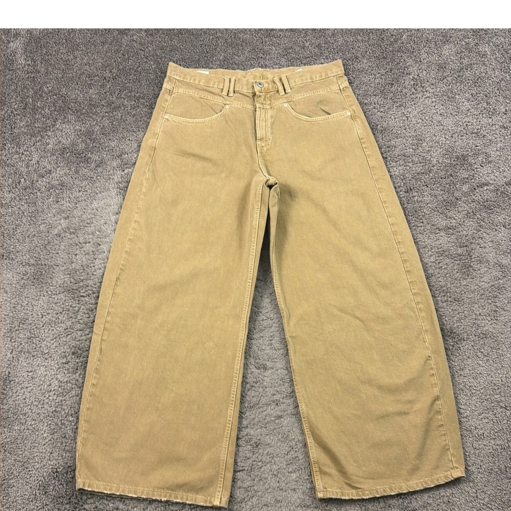 Tan Wide-Leg Relaxed Jeans